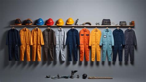 Premium Photo | Set of diverse and colorful worker uniforms