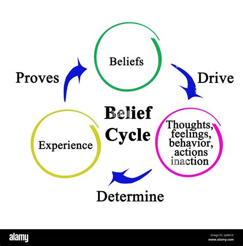 Three Components Of Belief Cycle Stock Photo Alamy