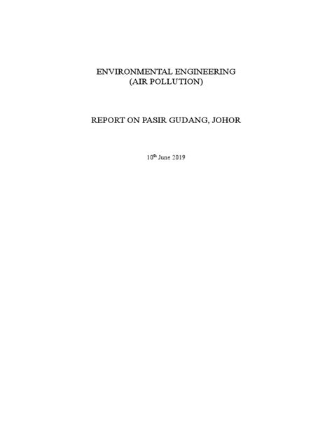Report On Sungai Kimkim Pdf Benzene Air Pollution