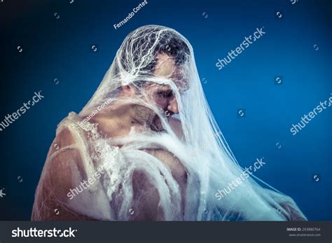 Naked Man Trapped Huge Spider Web Stock Photo 293880764 Shutterstock