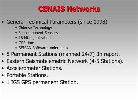 PPT National Center For Seismological Research CENAIS PowerPoint