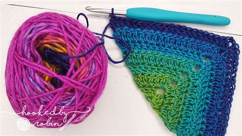 Crochet Solid Triangle Granny Shawl Free Video Tutorial Written