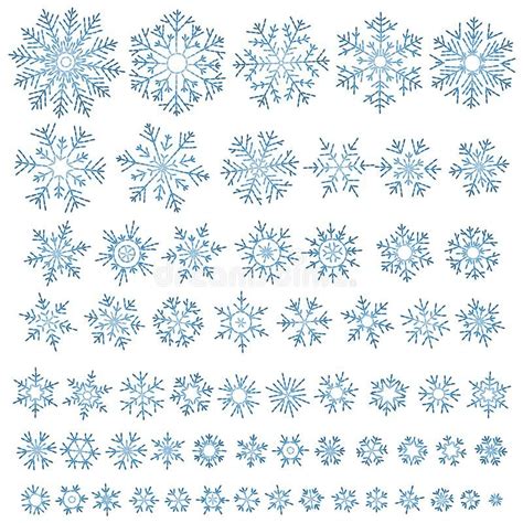 Snowflakes Set Cross Stitch Scheme Of Knitting And Embroidery Stock