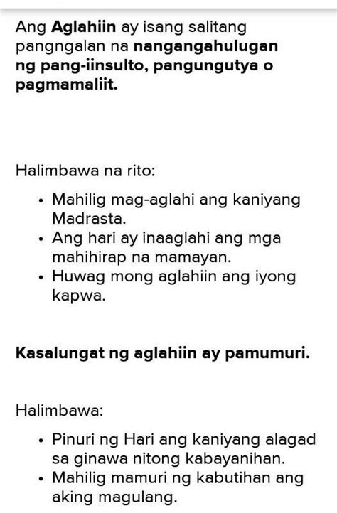 Ano Ang Kahulugan Ng Aglahin Ng Dayuhan At Ano Ang Kasalungat Nito