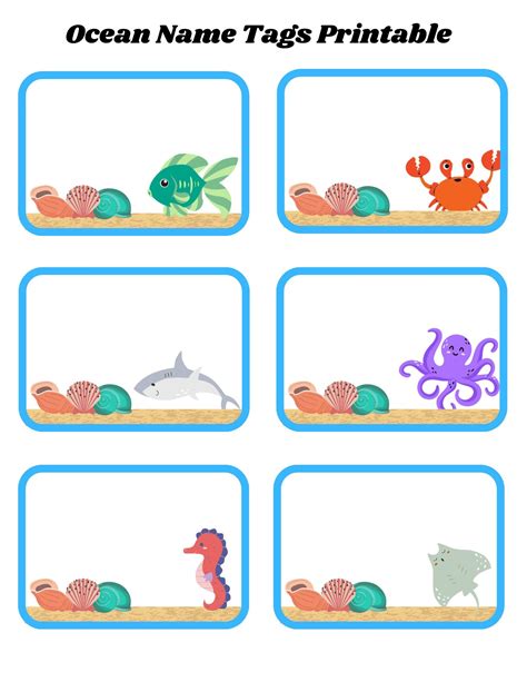 Editable Name Tags Ocean Theme Made By Teachers