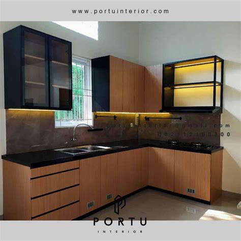 110 Portofolio Kitchen Set Motif Kayu Design Fungsional Portu Interior