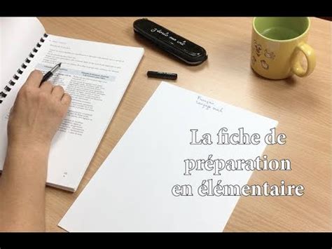 Comment Faire Une Fiche De Pr Paration En Cycle Et Youtube