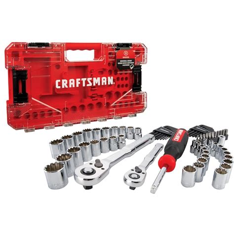 CRAFTSMAN 68-Piece Standard (SAE) and Metric Polished Chrome Mechanics ...