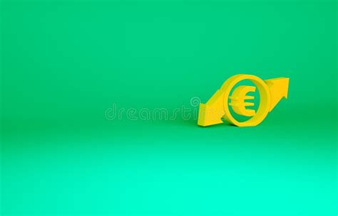 Orange Financial Growth And Dollar Coin Icon Isolated On Green