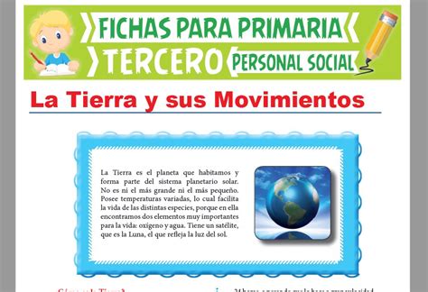 Movimientos De La Tierra Para Tercer Grado De Primaria Actividades 2024