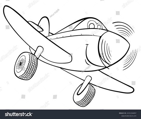 Plane Element Coloring Page Cartoon Style Stock Vector Royalty Free