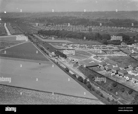 An Aerial View Of Albany Park Train Station In Kent 1939 Stock Photo