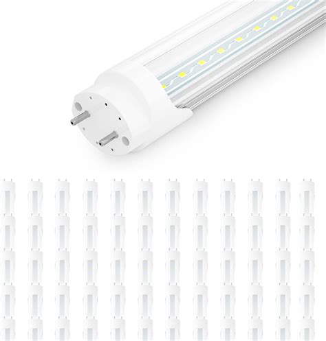 SHINESTAR 60 Pack T8 LED Bulbs 4 Foot 18W 5000K Daylight Clear Cover