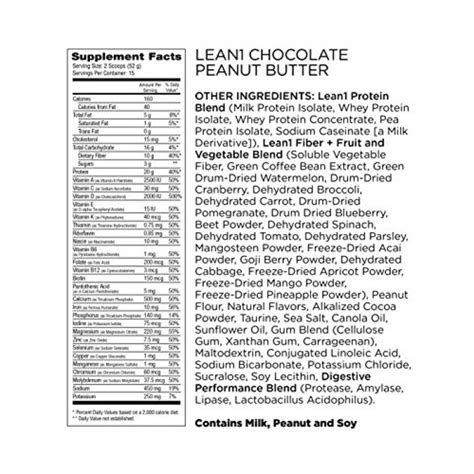 Geekshive Nutrition 53 Lean 1 Dietary Supplement Chocolate Peanut Butter 198 Pound Powders