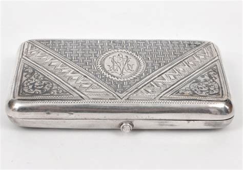 Russian Silver Niello Engraved Cigarette Case