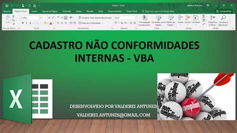 CADASTRO DE NÃO CONFORMIDADES em Excel VBA ISO 9001 Vídeo 02 NC