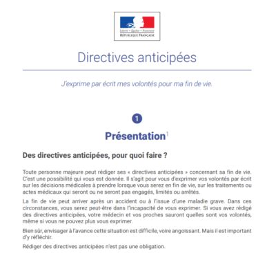 Directives anticipées Les ressources KitMédical