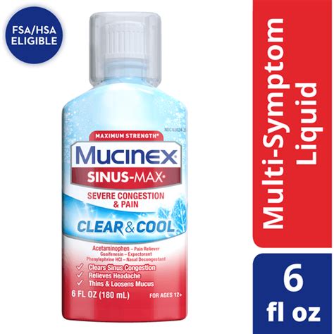 Max Strength Mucinex Sinus Max Severe Congestion Pain Fl Oz