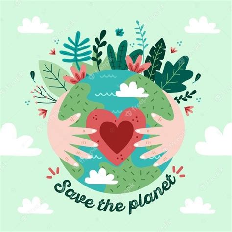 Save The Planet With Hands Holding A Heart