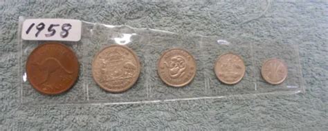 C27 1958 AUSTRALIAN PREDECIMAL COINS PENNY To FLORIN ALL 5 ISSUED