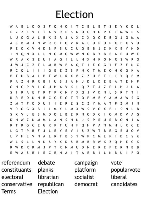 Election Day Word Search Pdf Word Search Printable