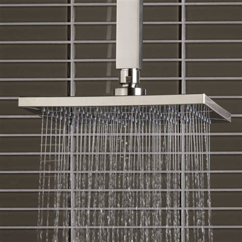 3 Square Ceiling Shower Arm Brushed Nickel Aluids