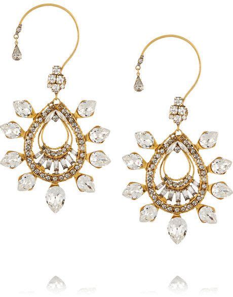 Erickson Beamon Hung Up Gold Plated Swarovski Crystal Earrings