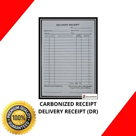 Carbonized Receipt Delivery Receipt Dr Big Duplicate Bulk