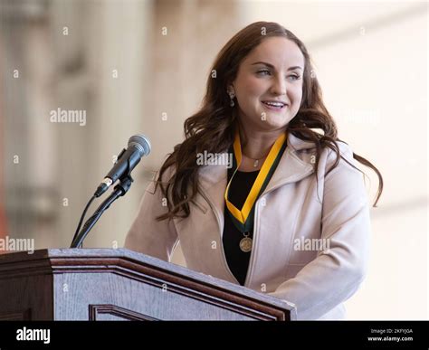 Natasha Boyd, daughter of Chief Master Sergeant Marvin Boyd, delivers
