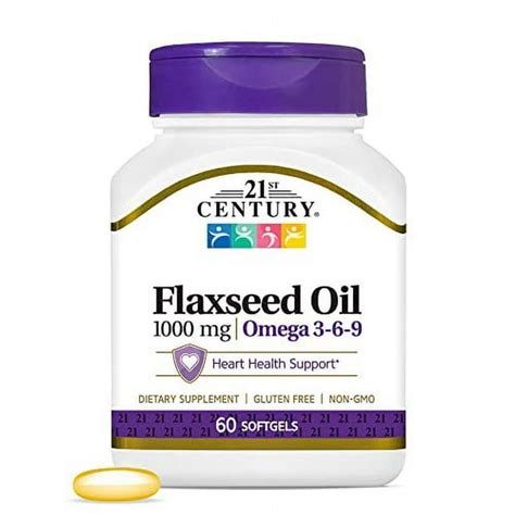 21st Century Flaxseed Oil 1000 Mg Softgels 60 Count 22407