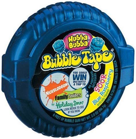 Hubba Bubba Bubble Gum Tape Sour Blue Raspberry 2 Ounce Tapes Pack