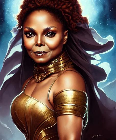 Janet Jackson As A Fantasy Magic Woman Portrait Stable Diffusion