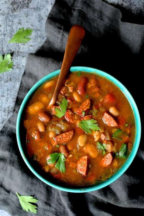 Slow Cooker Bean Soup Recipe With Andouille Ham And Bacon