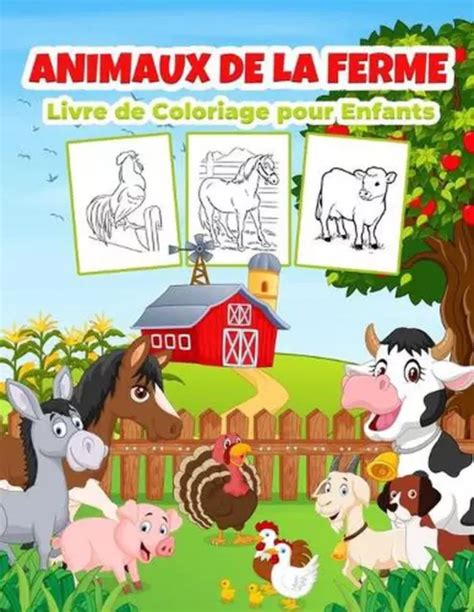 ANIMAUX DE LA Ferme Livre De Coloriage Pour Enfants Un Merveilleux