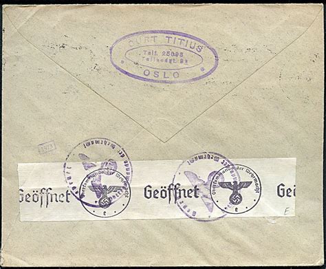 45 øre Luftpost på luftpostbrev fra Oslo d 2 1 1941 til St Gallen