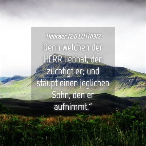 Hebräer 12 6 LUTH1912 Denn welchen der HERR liebhat den züchtigt er