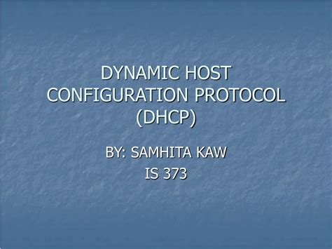 Ppt Dynamic Host Configuration Protocol Dhcp Powerpoint