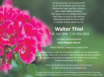 Traueranzeigen Von Walter Thiel Trauer Ms