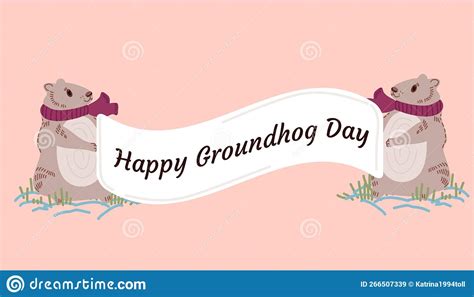 Happy Groundhog Day Design For Print Greetings Card Banner Poster