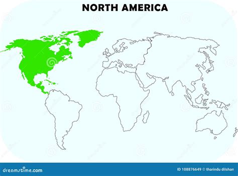 Continent De L Am Rique Du Nord Dans La Carte Du Monde Illustration