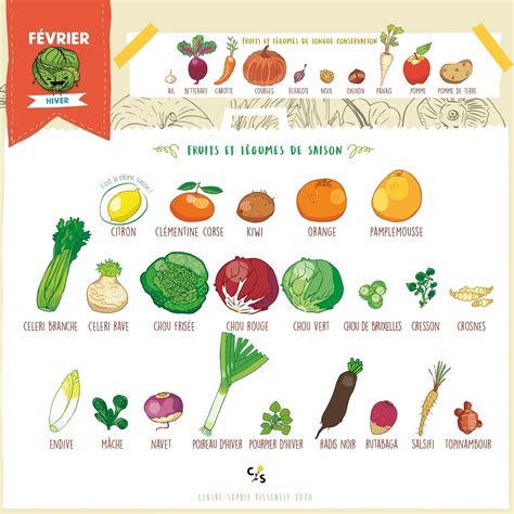 Tableau PDF calendrier fruits et légumes de saison à imprimer