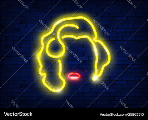 Neon Silhouette A Beautiful Sexy Blonde Marilyn Vector Image