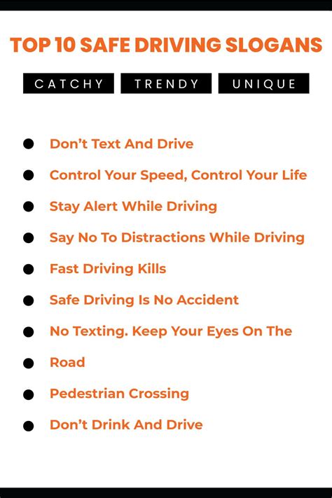 Catchy Safe Driving Slogans Drinking And Driving Slogans Artofit