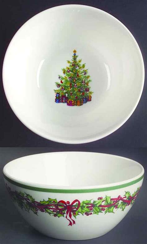 Holiday Celebrations Green Trim Soup Cereal Bowl By Christopher Radko