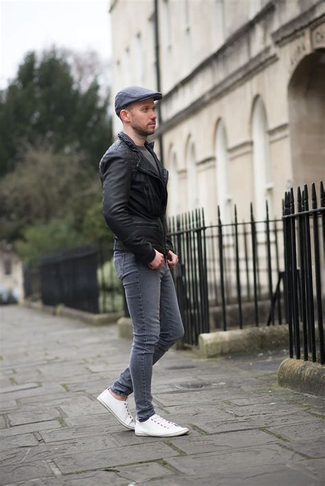 Allsaints Cargo Biker Leather Jacket And Flat Cap Outfit - Your Average Guy