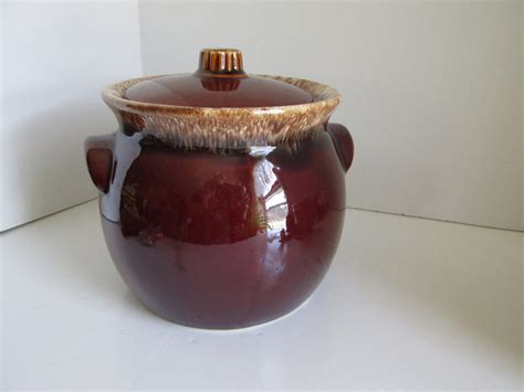 Hull Pottery Brown Drip Bean Pot Serving Dish Usa Pottery