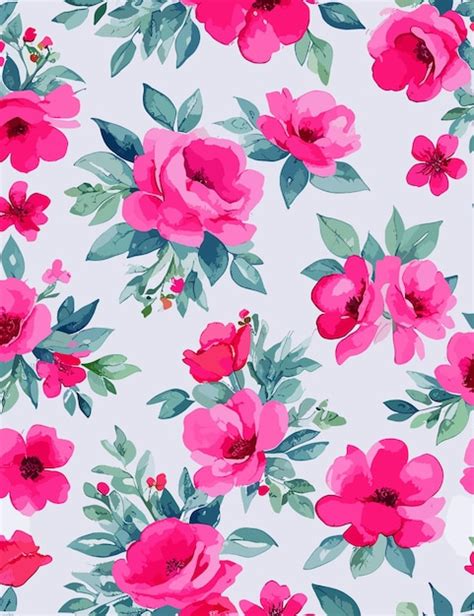 Premium Vector Blooming Flower Seamless Pattern Vector