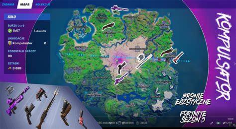 Egzotyczne Bronie FORTNITE Sezon 5 Mapa Z Lokalizacjami FILM