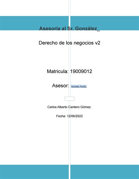 Cantero Carlos Asesoria Al Sr Gonzalez Asesoría Al Sr González