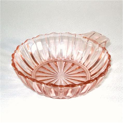 Copperton Lane Hocking Fortune Pink Depression Glass Handled Dessert Bowl Depression Glass 9708